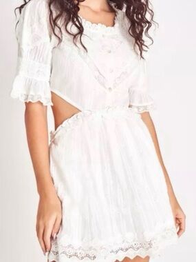 mulberry bridesmaid dresses Mykonos Morning Tied Shoulder Sequin Mini Dress Silver main image 0